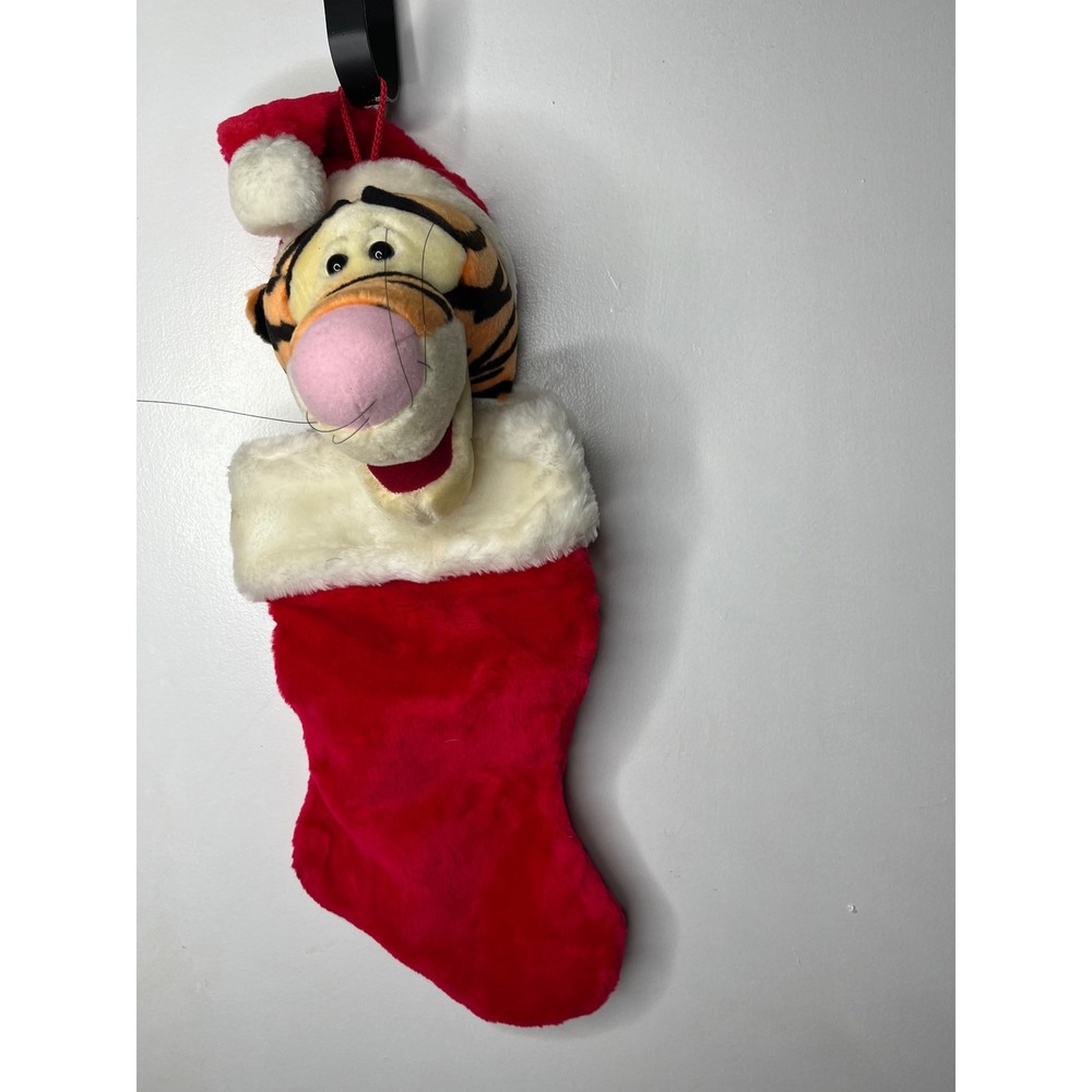 Vintage Disney Tigger Christmas Stocking Santa Hat Plush Holiday 90s‎